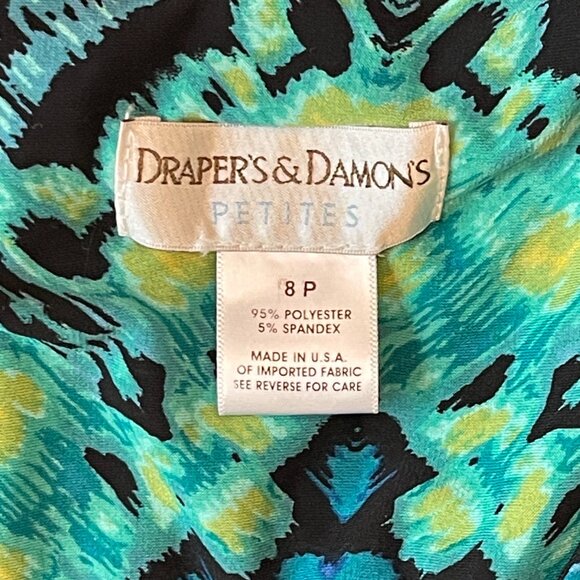 Draper's & Damon's Petites Dress 8P Bead Trim Sleeveless Maxi V Neck - Picture 8 of 9